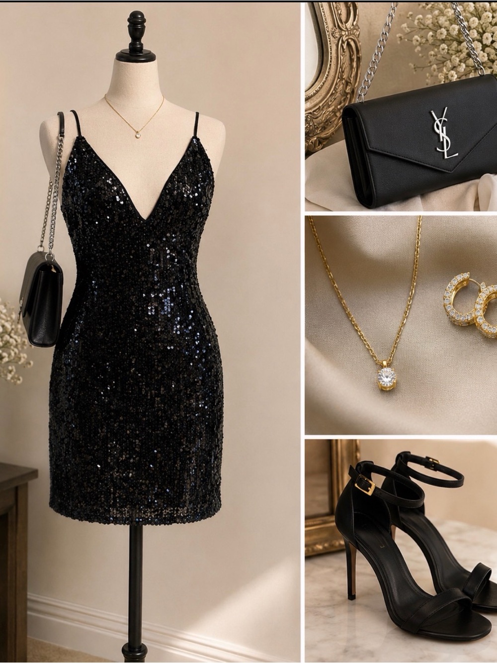 Ramy Brook New York black sequence dress